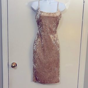 Suede, spaghetti strap dress